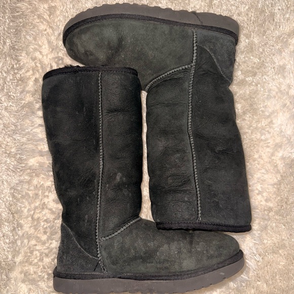 UGG Shoes - Black Suede Tall UGG Boots